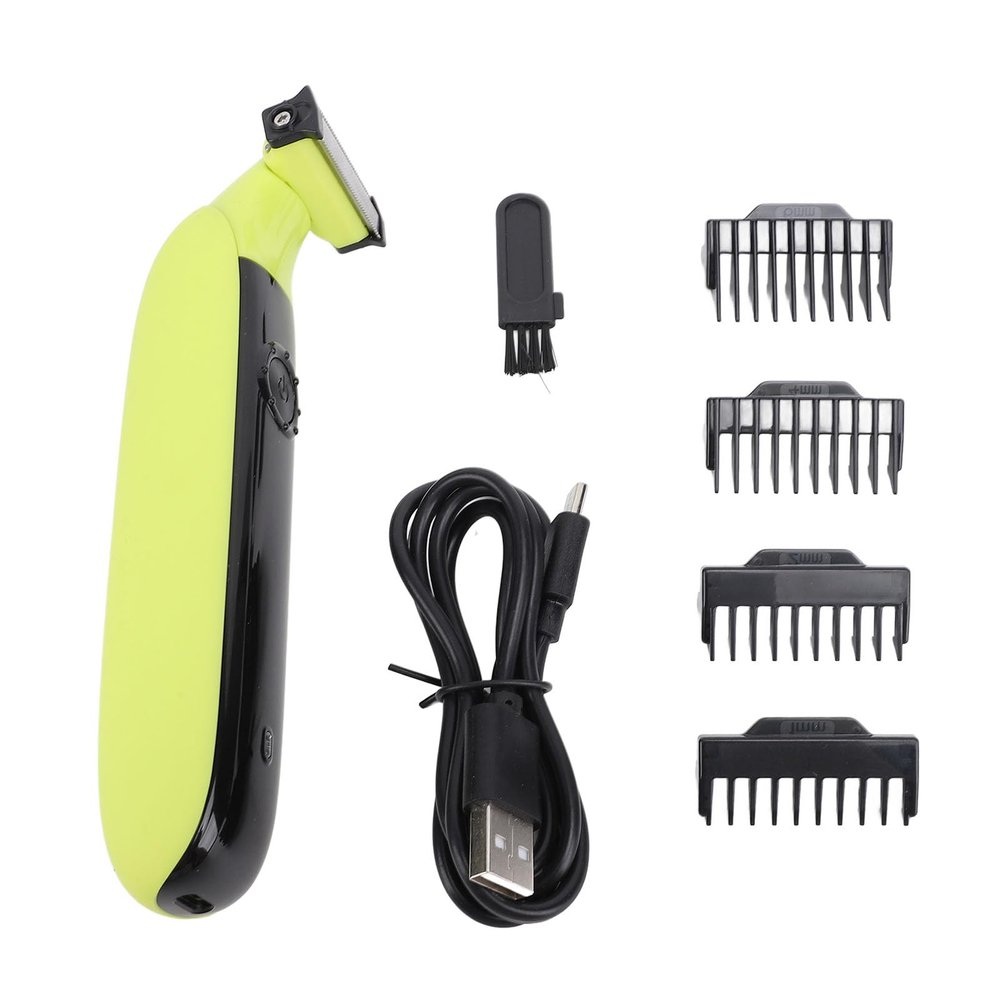 Men's Electric Body Hair Trimmer, Water with Skin Protector, 4 Guard Combs for Trimming