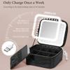 Travel Makeup Bag with Led Mirror Small & Large, Travel Cosmetic Case, Waterproof Cosmetic Bag for Women with Adjustable Dividers Rechargeable 3-Mode Dimmable Lighting, Black, Small, modernity view 4