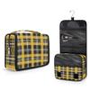 Tangopi Travel Hanging Toiletry Bag for Women Men Yellow Black Plaid Large Makeup Organizer Portable Cosmetic Pouch Waterproof Bathroom Wash Bag view 2