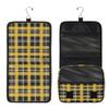 Tangopi Travel Hanging Toiletry Bag for Women Men Yellow Black Plaid Large Makeup Organizer Portable Cosmetic Pouch Waterproof Bathroom Wash Bag view 3