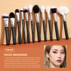 Jessup Makeup Brushes Set Professional 35pcs Premium Synthetic Labeled Make up Brush for Foundation Eyeshadow Concealer Contour Eyeliner Blush Powder and Eyebrow, Cruelty-Free, Black T342 view 3