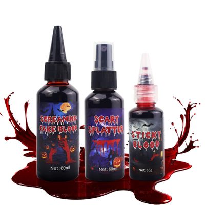 Fake Blood SFX Makeup Kit  3 Pack Special Effects Halloween Blood Set [1.06oz Coagulated + 2.03oz Dripping + 2.03oz Spray]  Washable Vampire Blood for Face, Body, Clothes