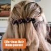 4PCS Sparkling Crystal Stone Braided Hair Clips, Braided Hair Clips for Women, Double Layer Metal Hair Accessories for Styling Braids and Updos (B-Ink Blue Gray) view 3
