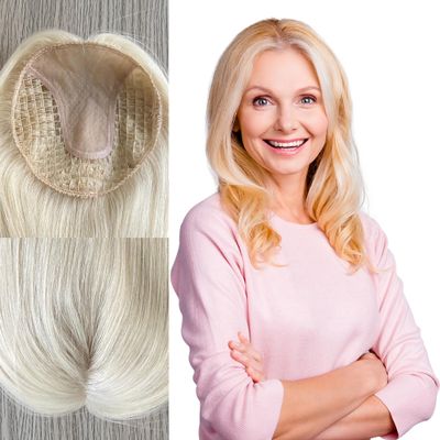 Briiwii 6x6 inch Silk Part Hair Integration System Fish Net Topper for Women (#613, 14inch)