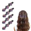 4PCS Sparkling Crystal Stone Braided Hair Clips, Braided Hair Clips for Women, Double Layer Metal Hair Accessories for Styling Braids and Updos (D-Multicolor) view 1