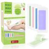 Body Hair Removal 80 Strips 2 Sizes and 4 Oil Wipes Waxing Strip Dual Sides Brazilian Wax for Women Men Face Arms Legs Underarm Back Waxing Kit Suit Many Skin Odourless view 2