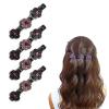 4PCS Sparkling Crystal Stone Braided Hair Clips, Braided Hair Clips for Women, Double Layer Metal Hair Accessories for Styling Braids and Updos (C-Deep Purple) view 1