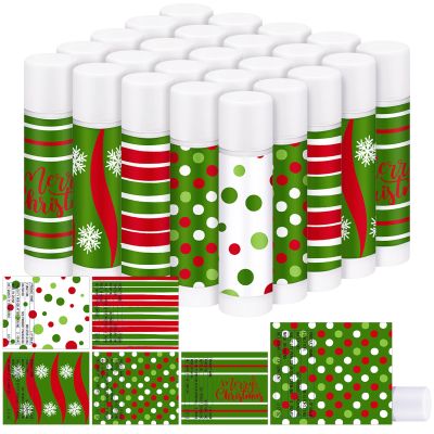 25 Pcs Christmas Peppermint Flavor Lip Balms Gifts Bulk Mini Peppermint Candy Flavor Moisturizing Lip Balms Elf Xmas Christian Party Favors Xmas Stocking Stuffer Bulk for Women Coworker Staff Employee