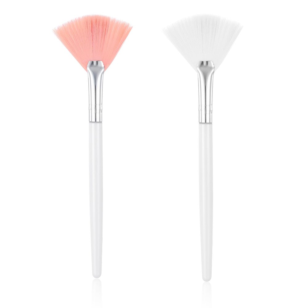 2 Pcs Face Mask Applicator Fan Brushes for Facial Soft Skincare Esthetician Makeup Brushes Cosmetic Tools for Mud Cream Peel