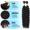 100g 3 bundles Brown Human Braiding Hair Deep Water Wave Bulk 16 Inch Color 30 Curly for Boho Braids Extensions No Weft 3 Braids Per Pack Wet and Wavy view 4