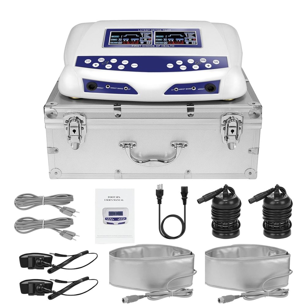Veicomtech Dual Ionic Foot Bath Detox Machine, LCD Display, 2 Person System with Waist Belts and Straps