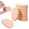 8 Pcs Oval Puff Facial Powder Blender Flat Makeup Sponge Puffs Foundation Sponge Beige Beauty Egg Smooth Air Cushion Puff for Natural Easy Soft Long Lasting Beginner Friendly view 1
