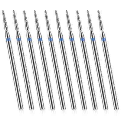 10 Pcs 3/32'' Cuticle Clean Drill Bit Set Cuticle Drill Bits for Nails Electric Nail File Machine Bits Diamond Nail Bit Manicure Pedicure Polishing Kit with Case for Salon Manicure