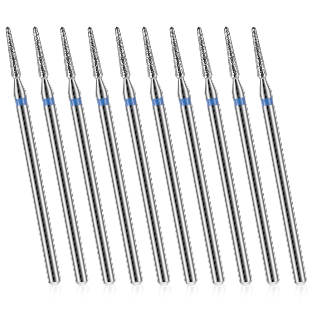 10 Pcs 3/32'' Cuticle Clean Drill Bit Set Cuticle Drill Bits for Nails Electric Nail File Machine Bits Diamond Nail Bit Manicure Pedicure Polishing Kit with Case for Salon Manicure