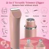 Bikini Trimmer for Women,4 in 1 Electric Razors for Women with Ceramic Blades,Waterproof Pubic Hair and Face Har Trimmer,Replacement Noise Hair and Eyebrow Shaver,Grooming Kit for Travel view 3