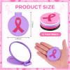 100pcs Breast Cancer Awareness Gifts for Women Pink Ribbon Mini Folding Makeup Mirror Bulk Round Pocket Portable Mirror Breast Cancer Awareness Accessories for Girls Survivor Party Favors Supplies view 2