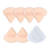 6Pcs Triangle powder puffs with 1Pc Storage Box Kit,Beige Soft velvet Face Makeup Sponge Powder Puffs Set for Face Powder Setting loose Powder Mineral Powder Cosmetic Foundation Blending Wet Dry view 1