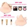 6Pcs Triangle powder puffs with 1Pc Storage Box Kit,Beige Soft velvet Face Makeup Sponge Powder Puffs Set for Face Powder Setting loose Powder Mineral Powder Cosmetic Foundation Blending Wet Dry view 3