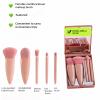 5-Piece Professional Makeup Brush Set with Mirror & Travel Case Hypoallergenic Vegan Bristles for Sensitive Skin Luxury Gift-Ready Box,Portable Cosmetic Kit for Brides,Travel,On-the-Go Touchups (Pink) view 2