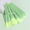 10 pcs green makeup brushes set complete with loose powder brushes and makeup brushes view 2