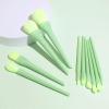 10 pcs green makeup brushes set complete with loose powder brushes and makeup brushes view 4