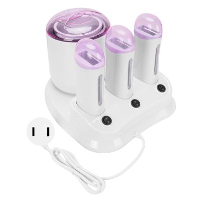 YUYTE 4 in 1 Wax Warmer,3 Roll On Wax Warmer,Anti Scald,220W Hair Removal Roll Machine for Home Use,Single Pot Transparent Lid (US Plug 110V)
