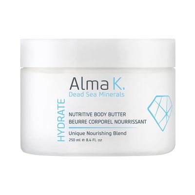Alma K Nutritive Body Butter - Deep Hydration Body Cream Skin Care - Shea Butter Lotion with Dead Sea Minerals, Vitamin E - All Skin Types - 8.45 oz