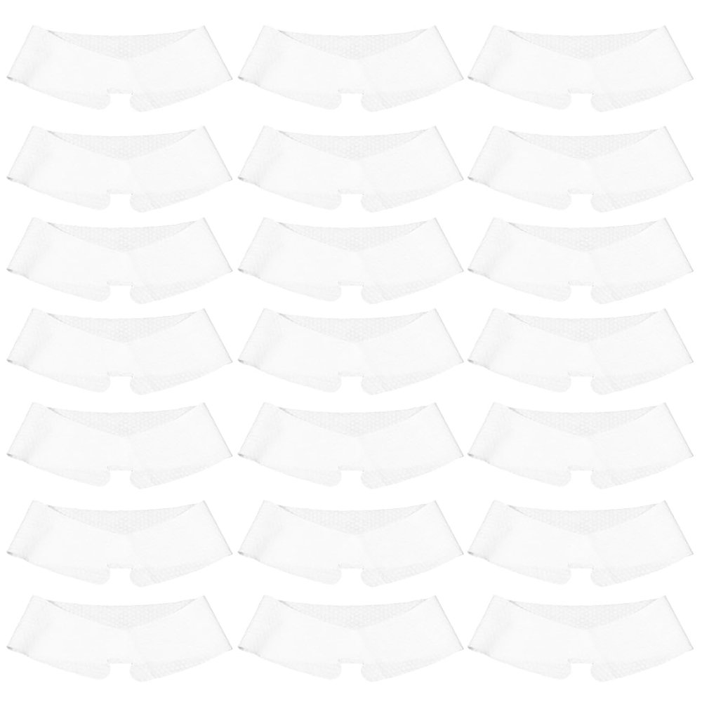 FRCOLOR 20Pcs Disposable Abdominal Sweat Liners 27.9in Long Cotton Belly Pads for Sweat Rash & Skin Fold Protection White