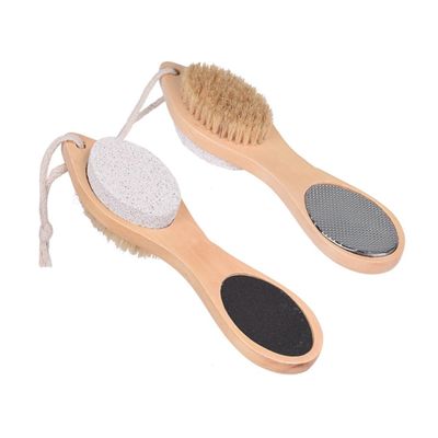 FOMIYES 1pc Wooden Double Sided Pedicure File Exfoliating Foot Care Tool for Removal Pumice Stone Brush for Healthy and Elegant Feet