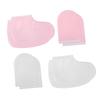 DEARMAMY Beauty Gloves Set 4 Pairs of Moisturizing Foot Covers for Personal Spa Protective Pink and White Gloves for Foot Care for Dry Skin Treatment view 1
