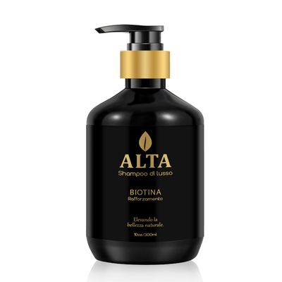 All Goods Alta Strengthening Biotin + Caffeine Shampoo 10oz  DHT Blocker Formula for Hair Loss & Thinning  Thickening, Volumizing & Strengthening Shampoo for Women & Men.
