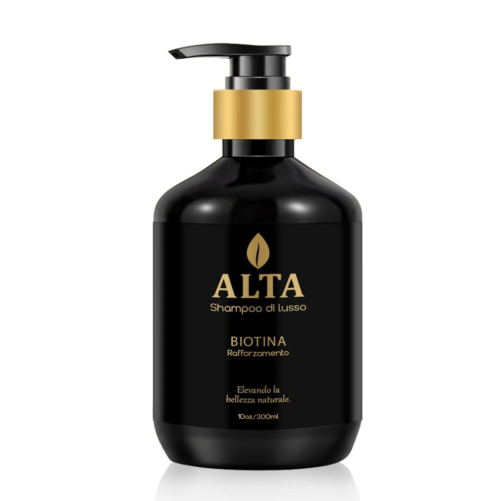 All Goods Alta Strengthening Biotin + Caffeine Shampoo 10oz  DHT Blocker Formula for Hair Loss & Thinning  Thickening, Volumizing & Strengthening Shampoo for Women & Men.