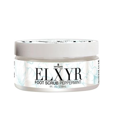 Sensuva ELXYR Foot Scrub | Peppermint | Foot Exfoliator, Great for Cracked Heels, Pedicures, Dead Skin Remover, Exfoliant for Calluses, Moisturizer for Dry Skin - 8 Oz
