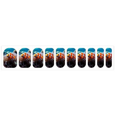 Clown Fish Nail Stickers 50 Sheets Gloss Nail Strips Bundle Long Lasting Gel Nail Stickers Art Decals Easy to Apply and Remove for Women DIY Decorations
