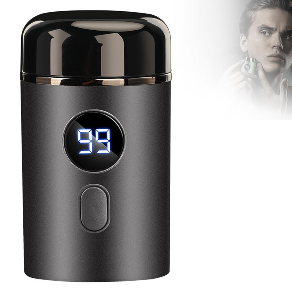 Mini Portable Electric Travel Shaver for Men, Pocket SizeShaver with Led Display, USB Rechargeable Waterproof Face Beard Trimmer, Ipx7 Washable (Gray)
