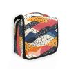 Colorful Wave Dots Art Travel Toiletry kit with Hanging Hook Waterproof Make up Bags Vacation view 1