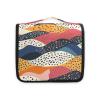 Colorful Wave Dots Art Travel Toiletry kit with Hanging Hook Waterproof Make up Bags Vacation view 2