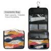 Colorful Wave Dots Art Travel Toiletry kit with Hanging Hook Waterproof Make up Bags Vacation view 4
