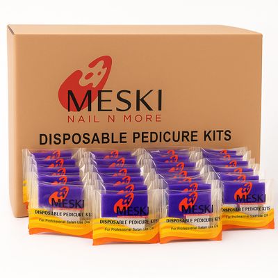 200-Count 3-Piece Pedicure Kit  Nail File, Pumice Pad & Buffer  Disposable, Individually Wrapped for Foot Care, Travel & Home Use
