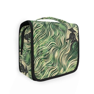 The Green Rolling Prairioiletry kit for Men with Hanging Hook Essential Cosmetic Bag Bathroom