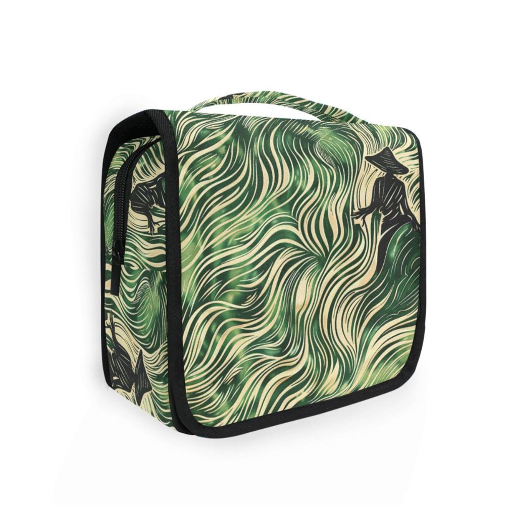 The Green Rolling Prairioiletry kit for Men with Hanging Hook Essential Cosmetic Bag Bathroom