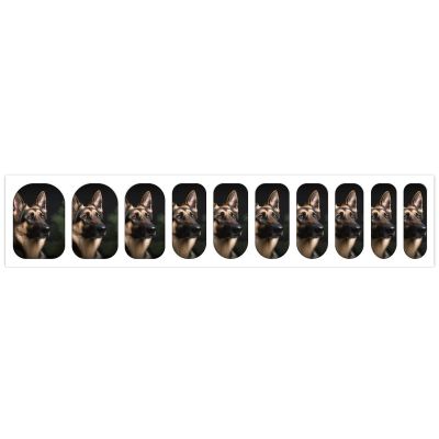 German Shepherd Nail Stickers 50 Sheets Gloss Nail Strips Bundle Long Lasting Gel Nail Stickers Art Decals Easy to Apply and Remove for Women DIY Decorations