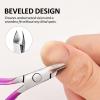 Cmetta Cuticle Nipper, Polished Coated Durable Trimmer with Pusher, Nail Clipper with Fine Edge, Comfort Grip Cuticle Cutter and Remover Tool Kit for Nail Care (Rose+Blue+Pusher) view 3
