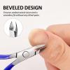 Cmetta Cuticle Nipper, Polished Coated Durable Trimmer with Pusher, Nail Clipper with Fine Edge, Comfort Grip Cuticle Cutter and Remover Tool Kit for Nail Care (Blue+Pushers 1-SET) view 3
