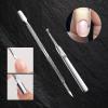 Cmetta Cuticle Nipper, Polished Coated Durable Trimmer with Pusher, Nail Clipper with Fine Edge, Comfort Grip Cuticle Cutter and Remover Tool Kit for Nail Care (Blue+Pushers 1-SET) view 4