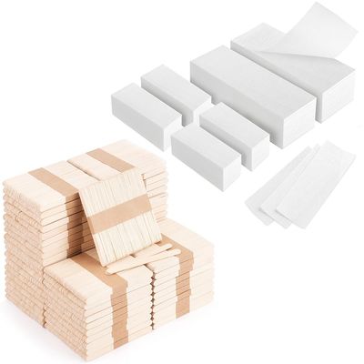 600-Count Wax Strips & 3000 Pcs 4.5 Inch Craft Sticks Bulk