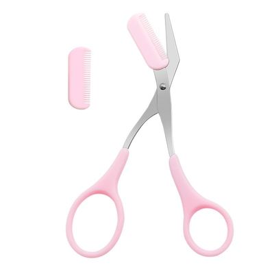 Quintathletic Stainless Steel Facial Hair Removal Shaver Cutter Eyebrow Trimmer Scissors Color Titanium with Comb Removable Makeup Accessories