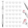 100PCS Nail Sponges for Ombre, White Soft Sponges with 1PC Grabbing Pen for Gradient Nail Design, Mini Disposable Nails Art Sponge, Manicure Nails Art Tools view 1