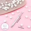 100PCS Nail Sponges for Ombre, White Soft Sponges with 1PC Grabbing Pen for Gradient Nail Design, Mini Disposable Nails Art Sponge, Manicure Nails Art Tools view 2