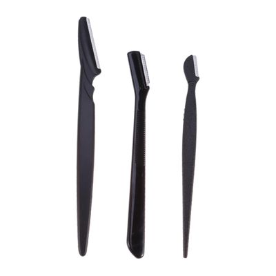 CIYODO 3pcs Eyebrow Trimmer Set Women's Razors Eyebrow Makeup Tool Kit Portable Razor Remover Portable Trimmer Shaper Black
